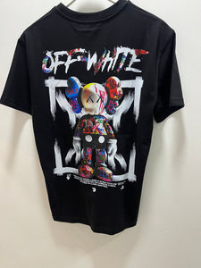 Off White "Kaws Print"  T-Shirt styled in Black for Spring&Summer 2025