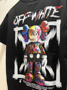 Off White "Kaws Print"  T-Shirt styled in Black for Spring&Summer 2025