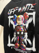 Off White "Kaws Print"  T-Shirt styled in Black for Spring&Summer 2025