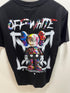Off White "Kaws Print"  T-Shirt styled in Black for Spring&Summer 2025