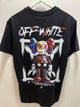 Off White "Kaws Print"  T-Shirt styled in Black for Spring&Summer 2025