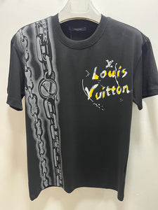 LV "Half Chained LV" T-Shirt styled in Black for Spring&Summer 2025