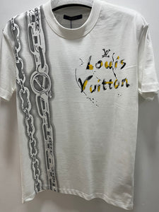LV "Half Chained LV" T-Shirt styled in White for Spring&Summer 2025