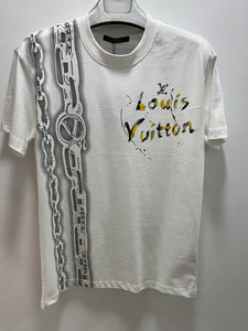 LV "Half Chained LV" T-Shirt styled in White for Spring&Summer 2025