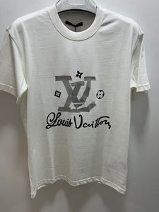 LV " Graphic Logo Printed "T-Shirt styled in White for Spring&Summer 2025