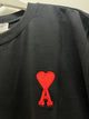 Ami " Logo Embroidered " Tee styled in Black for Spring&Summer 2025
