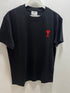 Ami " Logo Embroidered " Tee styled in Black for Spring&Summer 2025
