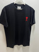 Ami " Logo Embroidered " Tee styled in Black for Spring&Summer 2025