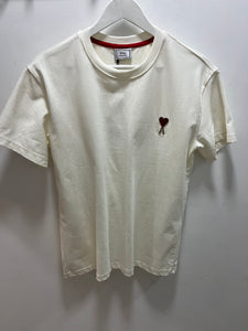 Ami " Logo PLUGGED" Tee styled in White for Spring&Summer 2025