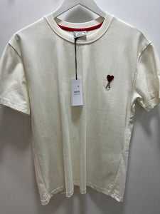 Ami " Logo PLUGGED" Tee styled in White for Spring&Summer 2025