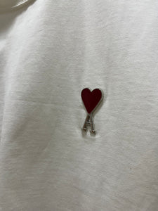 Ami " Logo PLUGGED" Tee styled in White for Spring&Summer 2025