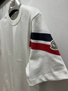 Mnclr "Logo Side Striped" T-Shirt styled in White for Spring&Summer Collection of 2025