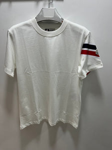 Mnclr "Logo Side Striped" T-Shirt styled in White for Spring&Summer Collection of 2025