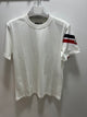 Mnclr "Logo Side Striped" T-Shirt styled in White for Spring&Summer Collection of 2025
