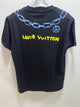LV " Neck Chain Printed "T-Shirt styled in Black for Spring&Summer 2025