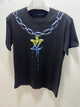 LV " Neck Chain Printed "T-Shirt styled in Black for Spring&Summer 2025