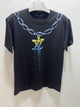 LV " Neck Chain Printed "T-Shirt styled in Black for Spring&Summer 2025