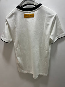 LV " Logo Printed Bicycle Neck "T-Shirt styled in White for Spring&Summer 2025