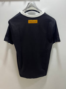 LV " Logo Printed Bicycle Neck "T-Shirt styled in Black for Spring&Summer 2025