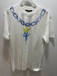 LV " Neck Chain Printed "T-Shirt styled in White for Spring&Summer 2025
