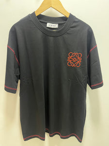 Loewe "Logo Embroidered" T-Shirt  styled in Black for Spring&Summer 2025 Collection