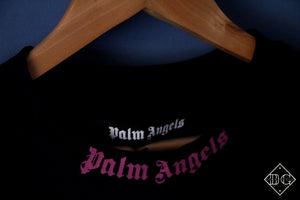 Palm Angels "Doubled Logo crew-neck T-shirt" T-Shirt Styled in Black (Original Size CUT) Spring&Summer