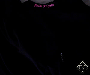 Palm Angels "Doubled Logo crew-neck T-shirt" T-Shirt Styled in Black (Original Size CUT) Spring&Summer