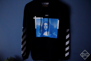 Off White "Mona-Lisa Graphic"  Print Hoodie Styled in Black Fall&Winter