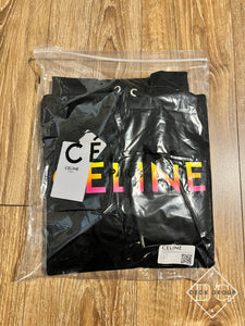Celine " Logo Gradient Print " Loose Hoodie styled in Black for Fall&Winter 2023