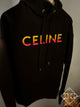 Celine " Logo Gradient Print " Loose Hoodie styled in Black for Fall&Winter 2023