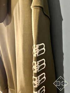 Blncg "Logo-print drop-shoulder" Hooded Sweatshirt styled in Green for Fall&Winter 2023