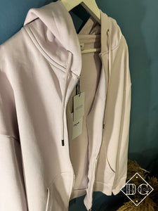 Celine " LOGO PRINT IN COTTON FLEECE " Loose Hooded Sweatshirt styled in Pink for Fall&Winter 2023