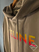 Celine " LOGO PRINT IN COTTON FLEECE " Loose Hooded Sweatshirt styled in Gray for Fall&Winter 2023