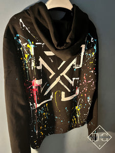 Off White " Splashed " Print Hoodie Styled in Black Fall/Winter 2024