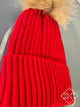 Mnclr " Logo Embroidered " Mid-Long Beanie styled in Red for Fall&Winter 2024