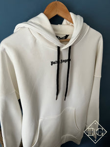 Palm Angels "Logo Print"Hoodie Styled in White for Fall/Winter 2023