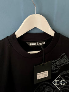 Palm Angels "Palm Print" T-Shirt Styled in Black/Gray Print for Spring&Summer 2023