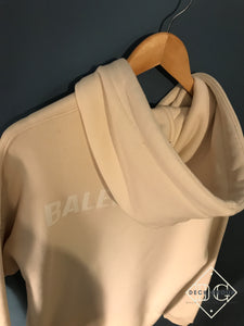 Balenciaga "Logo'd Neon" Hooded Sweatshirt styled in White for Fall&Winter 2023