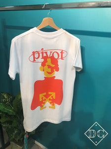 Off-White "Pivot-print Short-sleeve "  T-Shirt styled in White Spring&Summer