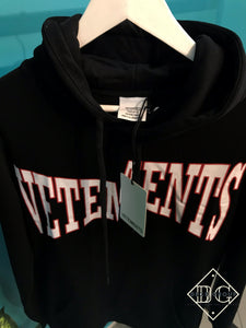 Vetments "Collegiate Logo" Hoodie styled in Black Fall&Winter
