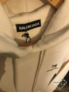 Balenciaga "LOGO Embroidered" Hoodie styled in White for Fall&Winter