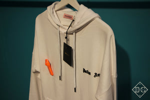 Palm Angels "Alarm Pin" Hoodie styled in White Fall/Winter