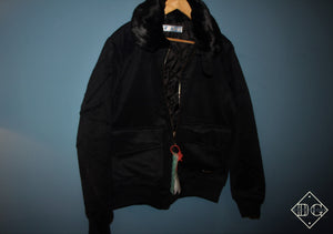 Off-White "Contrast-Collar Aviator" Jacket styled in Black for Fall&Winter