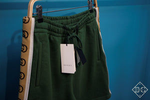Gcc "Cotton Jersey Interlocking G Side Stripes" Shorts (NEON STRIPES) styled in Green  Spring&Summer Collection