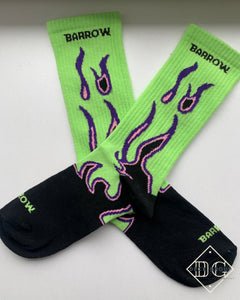 Barrow Socks " LOGO PRINTED " Green&Black Middle Length