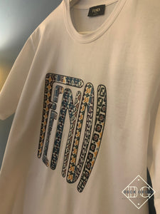 FND "Anrealage Printed" T-Shirt styled in White for Spring&Summer 2022