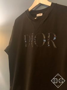 CD "Embroidered Logo" T-Shirt styled in Black for Spring&Summer 2022